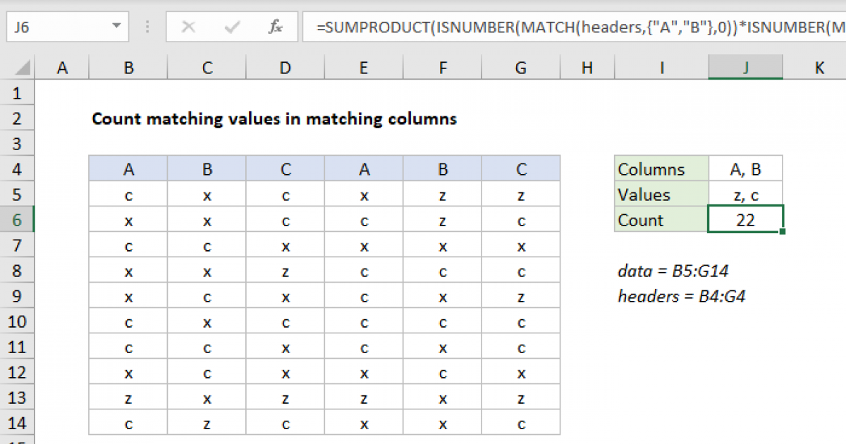 How To Find Matching Columns In Excel